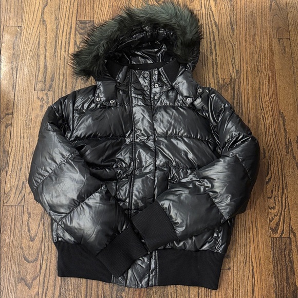 Uniqlo Jackets & Blazers - Premium Down Black Jacket with Fur Hood